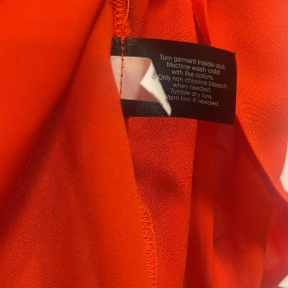 Lane Bryant Bright Orange Sleeveless Camisole Top with Lace-up Neckline - Picture 8 of 11